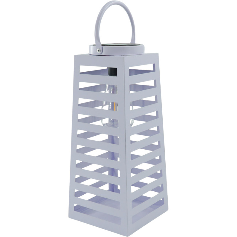 Grande Lampe solaire Lanterne à suspendre Hauteur 32 cm Métal Lilas Summer 