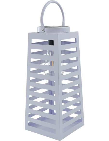Grande Lampe solaire Lanterne à suspendre Hauteur 32 cm Métal Lilas Summer 