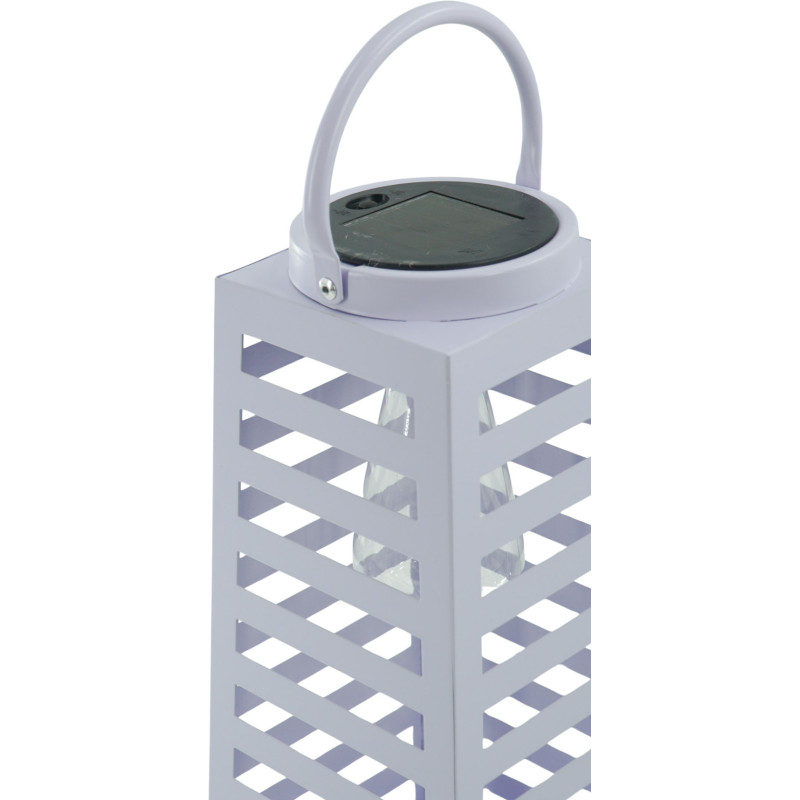 Grande Lampe solaire Lanterne à suspendre Hauteur 32 cm Métal Lilas Summer 