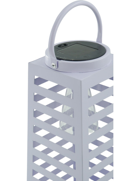 Grande Lampe solaire Lanterne à suspendre Hauteur 32 cm Métal Lilas Summer 