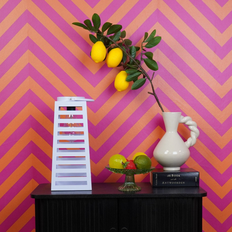 Grande Lampe solaire Lanterne à suspendre Hauteur 32 cm Métal Lilas Summer 