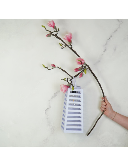 Grande Lampe solaire Lanterne à suspendre Hauteur 32 cm Métal Lilas Summer 