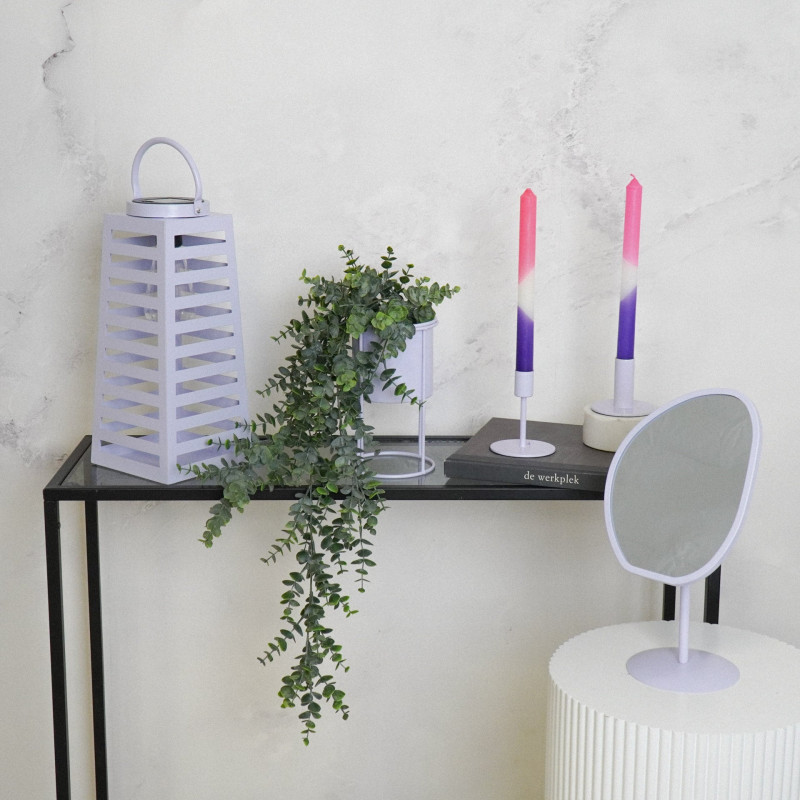 Grande Lampe solaire Lanterne à suspendre Hauteur 32 cm Métal Lilas Summer 