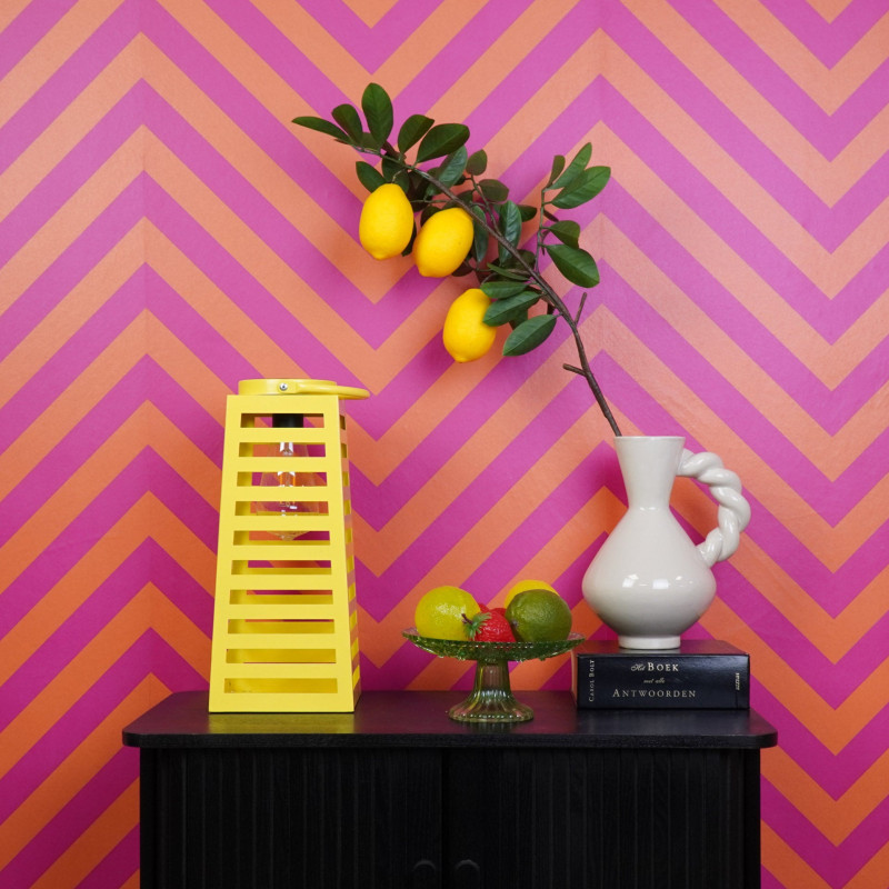 Grande Lampe solaire Lanterne à suspendre Hauteur 32 cm Métal Jaune Summer 