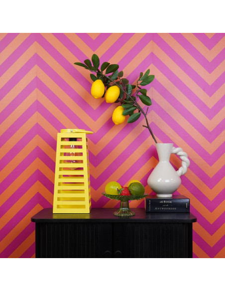 Grande Lampe solaire Lanterne à suspendre Hauteur 32 cm Métal Jaune Summer 