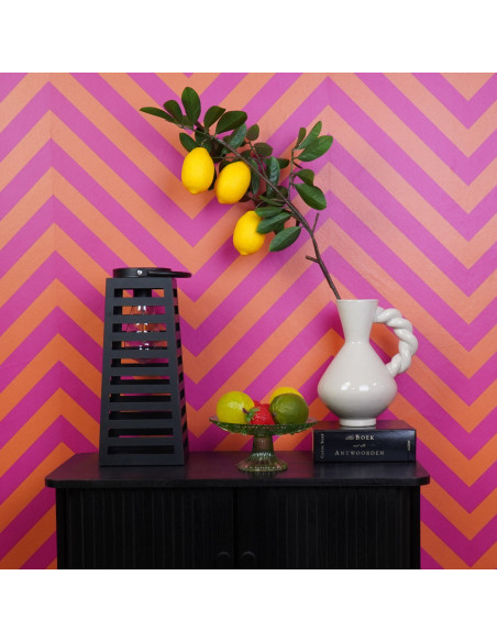 Grande Lampe solaire Lanterne à suspendre Hauteur 32 cm Métal Noir Summer 