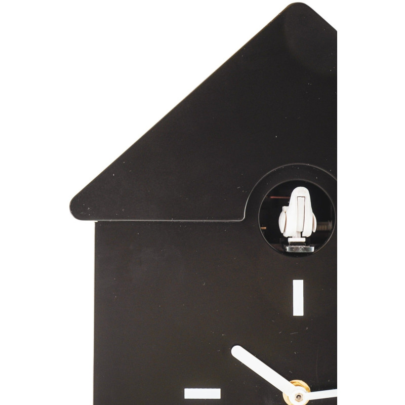 Horloge murale moderne Coucou Nichoir Hauteur 27 cm Plastique Noir Blanc Cucko 