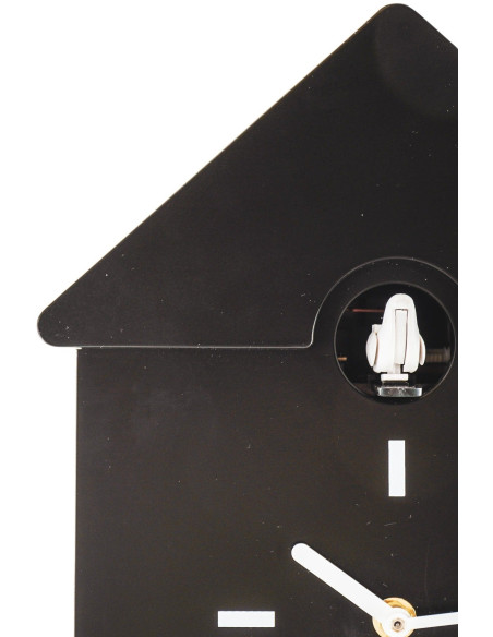 Horloge murale moderne Coucou Nichoir Hauteur 27 cm Plastique Noir Blanc Cucko 