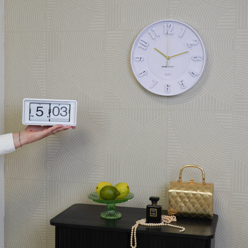 Horloge murale moderne Ronde 30 cm Plastique Lilas Numbers 