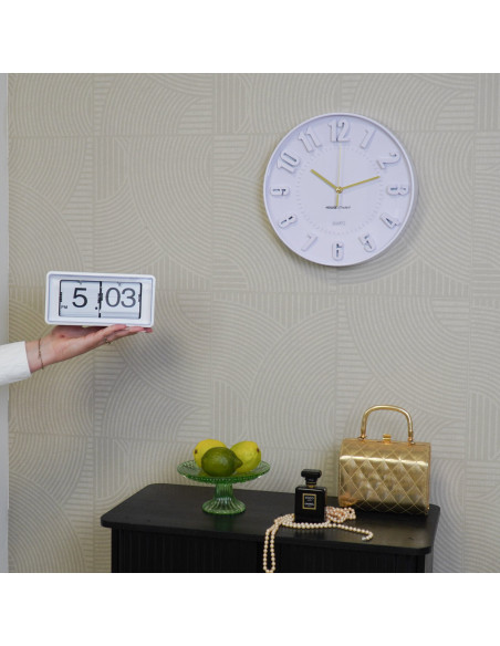 Horloge murale moderne Ronde 30 cm Plastique Lilas Numbers 