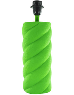 Pied de Lampe à poser torsadé Pop Hauteur 28 cm Céramique Vert fluo Neon 