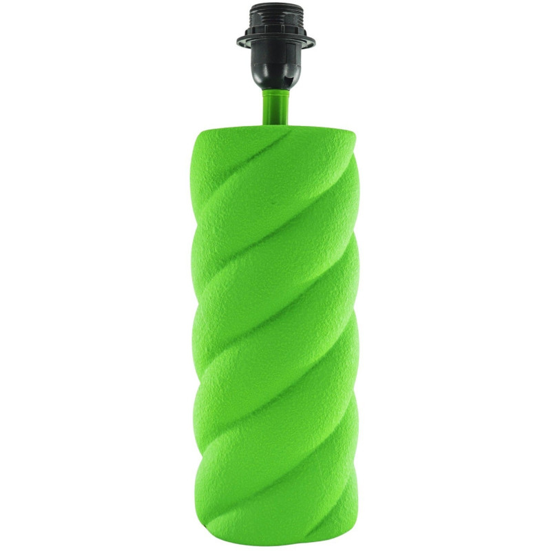 Pied de Lampe à poser torsadé Pop Hauteur 28 cm Céramique Vert fluo Neon 