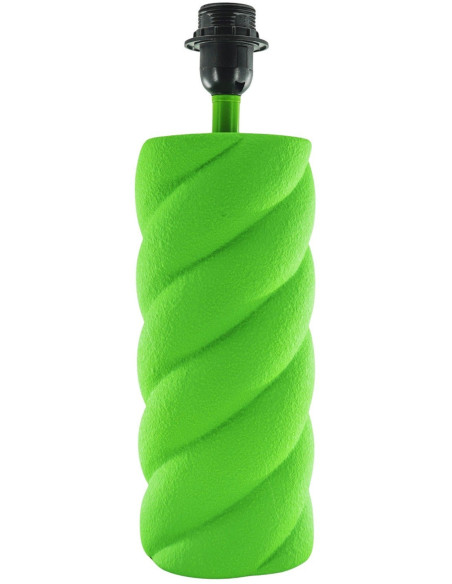 Pied de Lampe à poser torsadé Pop Hauteur 28 cm Céramique Vert fluo Neon 