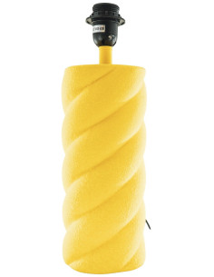 Pied de Lampe à poser torsadé Pop Hauteur 28 cm Céramique Jaune fluo Neon 