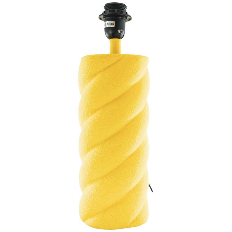 Pied de Lampe à poser torsadé Pop Hauteur 28 cm Céramique Jaune fluo Neon 