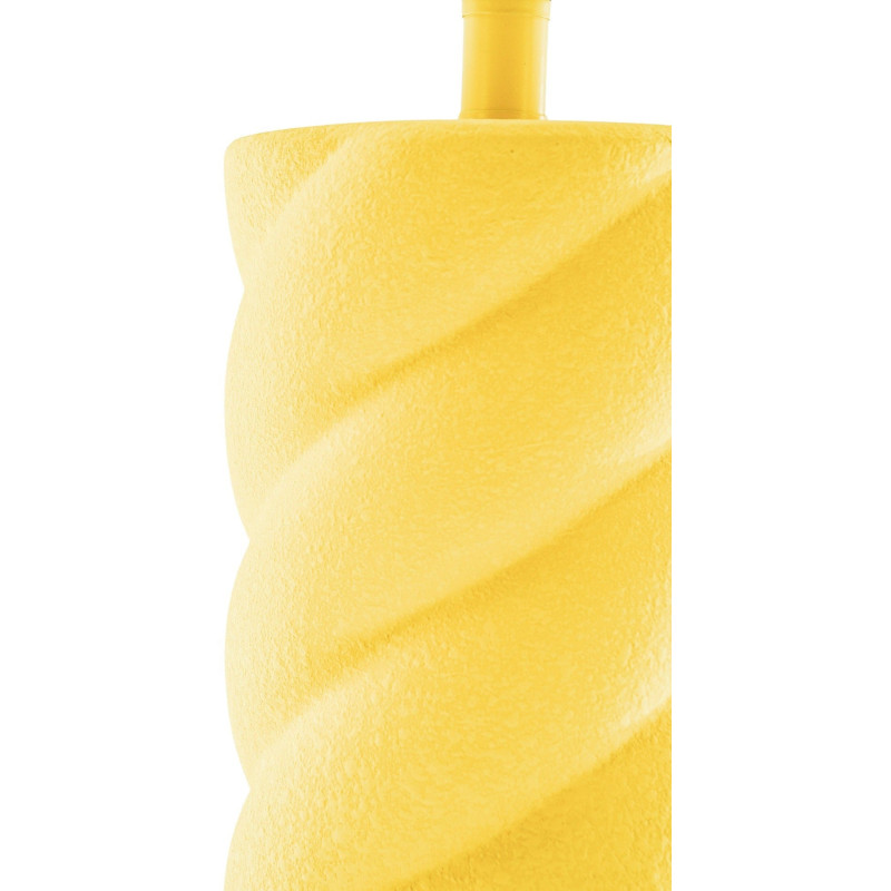 Pied de Lampe à poser torsadé Pop Hauteur 28 cm Céramique Jaune fluo Neon 
