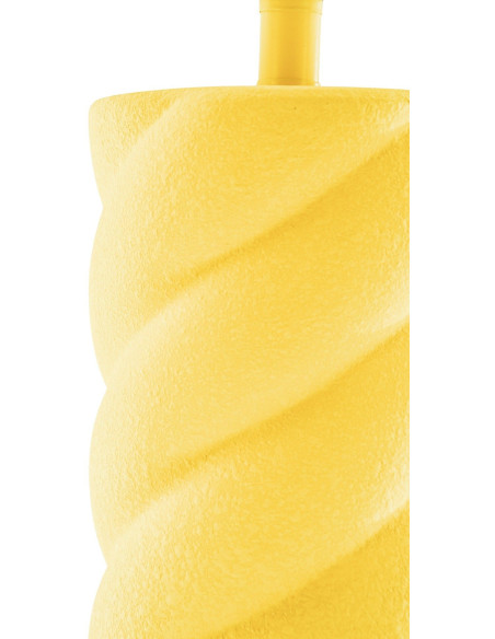 Pied de Lampe à poser torsadé Pop Hauteur 28 cm Céramique Jaune fluo Neon 