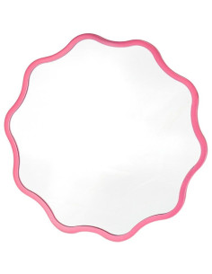 Miroir de maquillage ondulé rose en métal 25x1x25 cm Make Up Housevitamin - 1