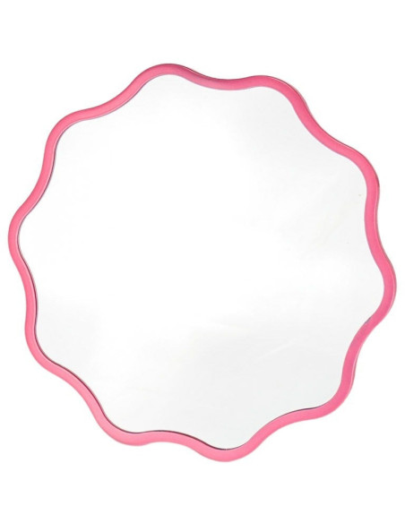 Miroir de maquillage ondulé rose en métal 25x1x25 cm Make Up Housevitamin - 1