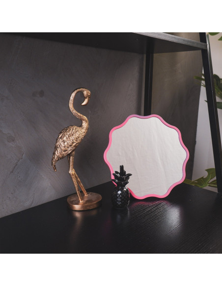 Miroir de maquillage ondulé rose en métal 25x1x25 cm Make Up Housevitamin - 3