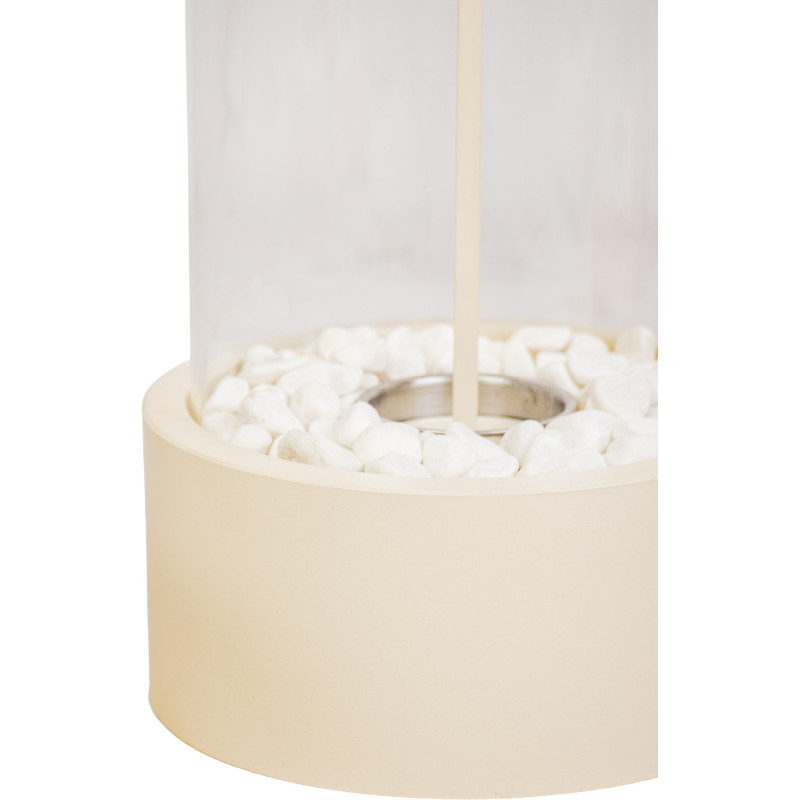 Cheminée de table moderne à l’éthanol 21x28 cm Verre Transparent Métal Sable Burner 