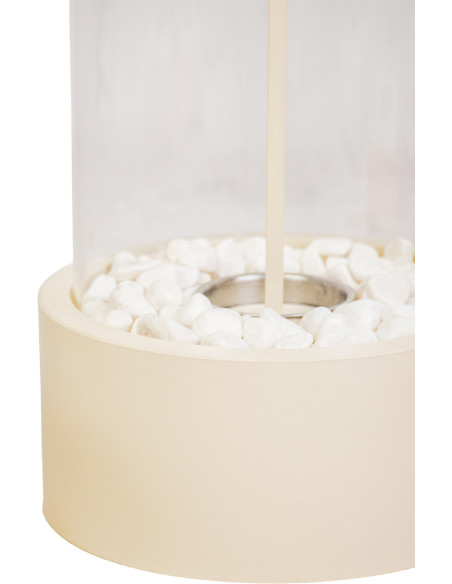 Cheminée de table moderne à l’éthanol 21x28 cm Verre Transparent Métal Sable Burner 