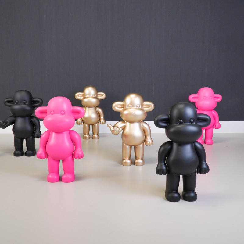 Grande Statue déco Singe Pop dopamine Hauteur 50 cm Résine Noir The Legend 