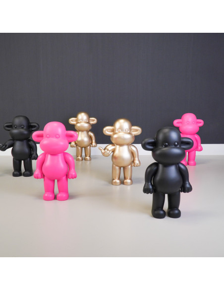 Grande Statue déco Singe Pop dopamine Hauteur 50 cm Résine Noir The Legend 