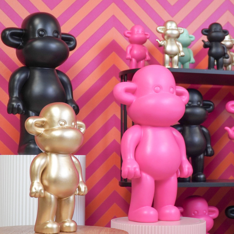 Grande Statue déco Singe Pop dopamine Hauteur 50 cm Résine Noir The Legend 