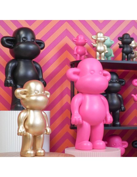 Grande Statue déco Singe Pop dopamine Hauteur 50 cm Résine Noir The Legend 