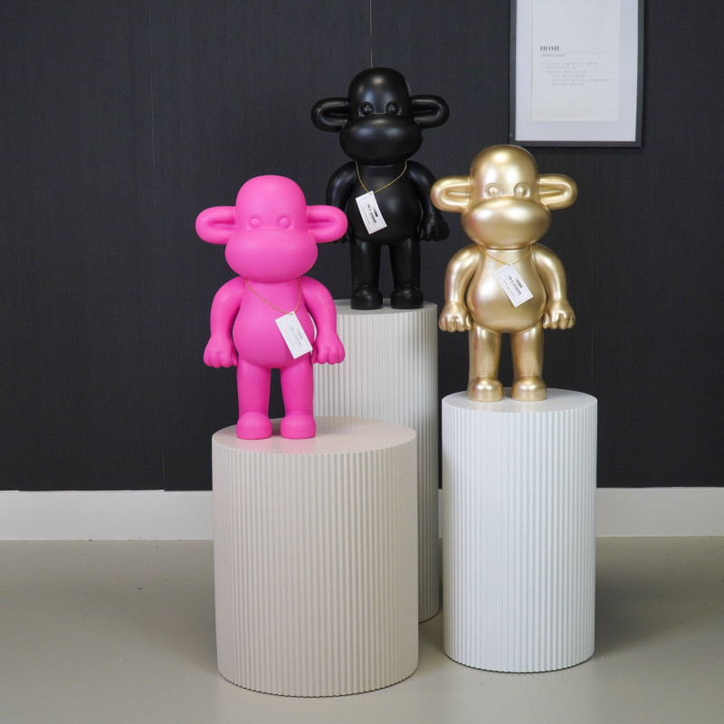 Grande Statue déco Singe Pop dopamine Hauteur 50 cm Résine Noir The Legend 