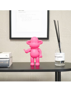 Statuette déco Singe Loose dopamine Hauteur 19 cm Résine Rose The Legend 
