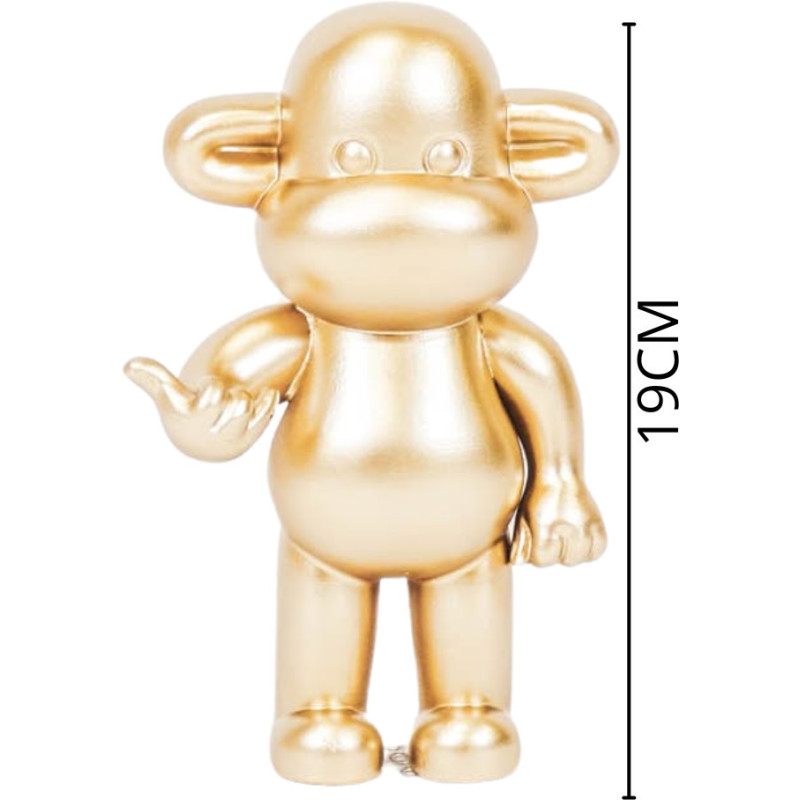 Statuette déco Singe Loose dopamine Hauteur 19 cm Résine Doré The Legend 