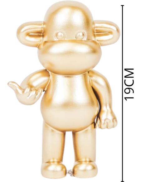 Statuette déco Singe Loose dopamine Hauteur 19 cm Résine Doré The Legend 
