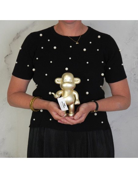 Statuette déco Singe Loose dopamine Hauteur 19 cm Résine Doré The Legend 