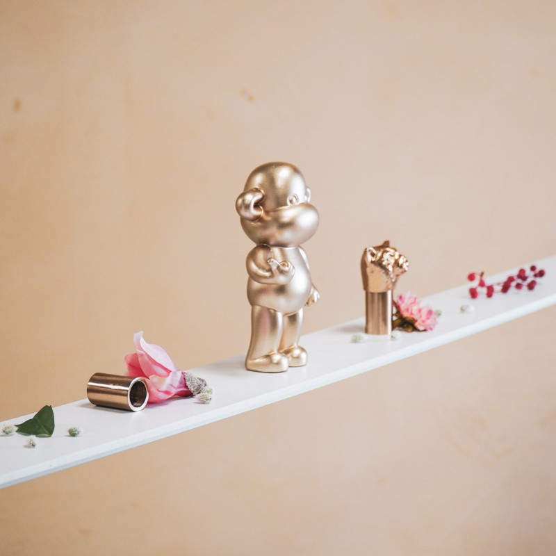 Statuette déco Singe Loose dopamine Hauteur 19 cm Résine Doré The Legend 