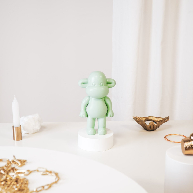 Statuette déco Singe Pop dopamine Hauteur 19 cm Résine Vert menthe The Legend 