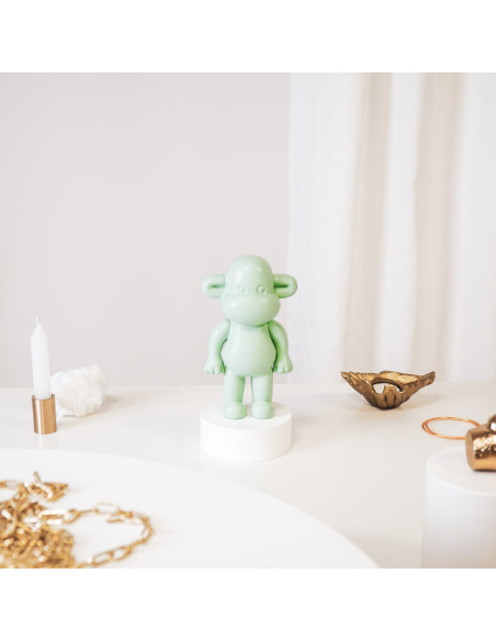 Statuette déco Singe Pop dopamine Hauteur 19 cm Résine Vert menthe The Legend 