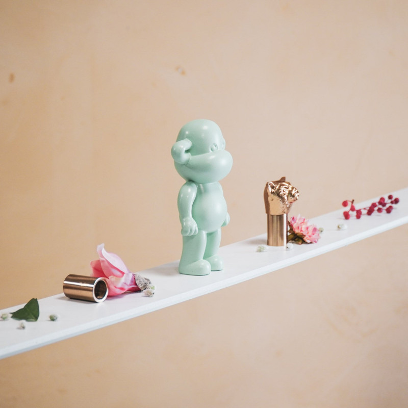 Statuette déco Singe Pop dopamine Hauteur 19 cm Résine Vert menthe The Legend 