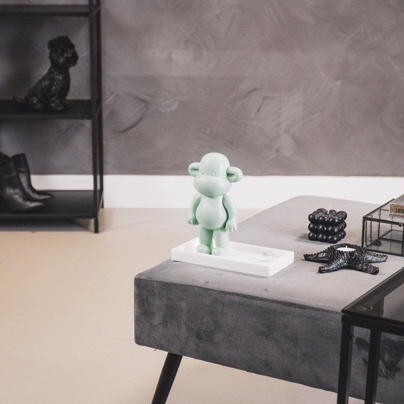 Statuette déco Singe Pop dopamine Hauteur 19 cm Résine Vert menthe The Legend 