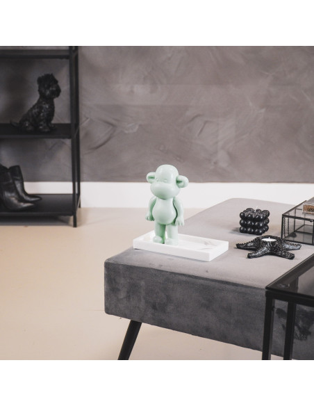 Statuette déco Singe Pop dopamine Hauteur 19 cm Résine Vert menthe The Legend 