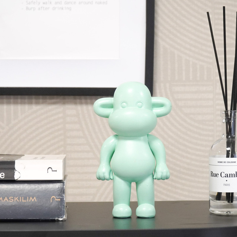 Statuette déco Singe Pop dopamine Hauteur 19 cm Résine Vert menthe The Legend 