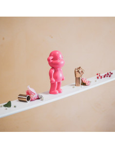 Statuette déco Singe Pop dopamine Hauteur 19 cm Résine Rose The Legend 