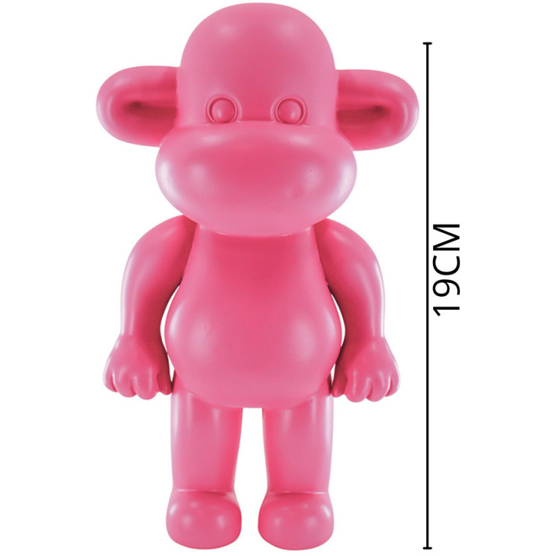 Statuette déco Singe Pop dopamine Hauteur 19 cm Résine Rose The Legend 