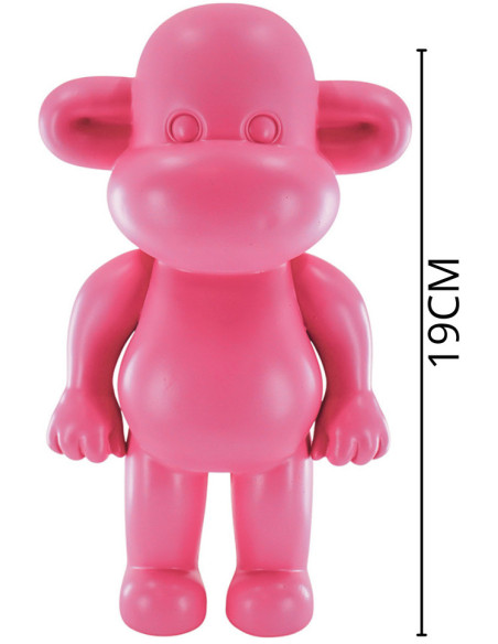 Statuette déco Singe Pop dopamine Hauteur 19 cm Résine Rose The Legend 