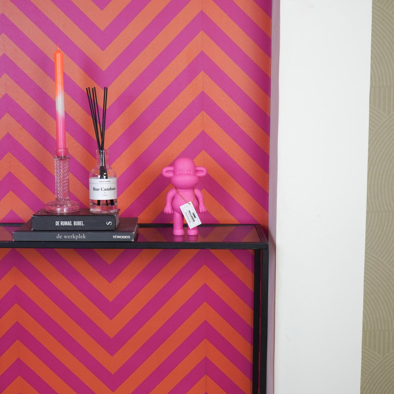 Statuette déco Singe Pop dopamine Hauteur 19 cm Résine Rose The Legend 