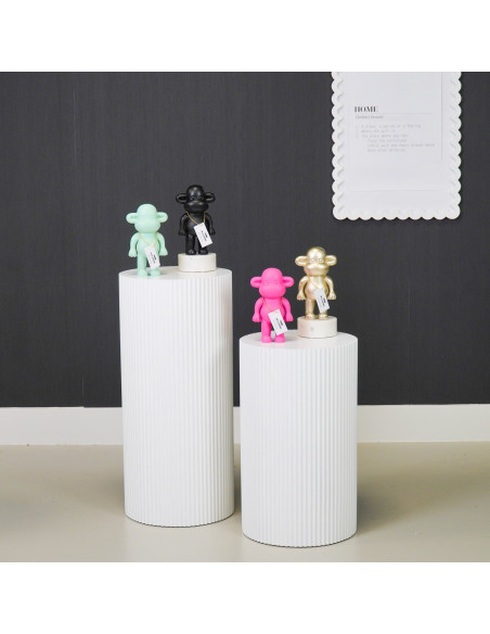 Statuette déco Singe Pop dopamine Hauteur 19 cm Résine Rose The Legend 