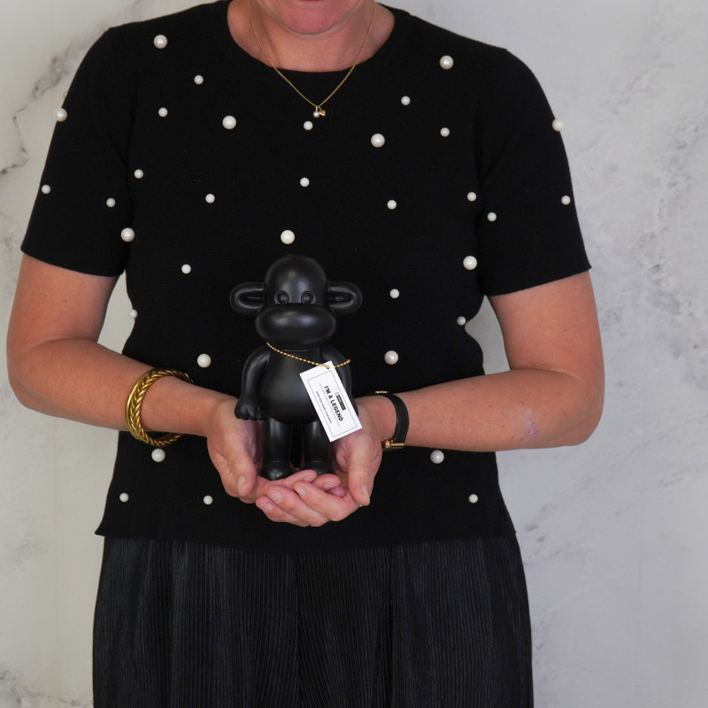 Statuette déco Singe Pop dopamine Hauteur 19 cm Résine Noir The Legend 