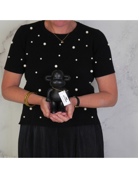 Statuette déco Singe Pop dopamine Hauteur 19 cm Résine Noir The Legend 