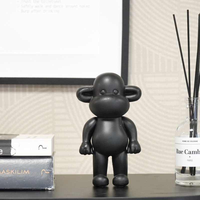 Statuette déco Singe Pop dopamine Hauteur 19 cm Résine Noir The Legend 